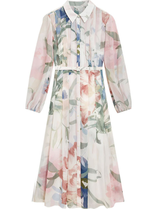 Midi Shirt Dress Pink