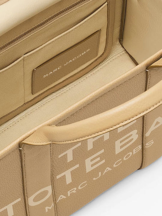 Leather Women's Tote Handbag Beige