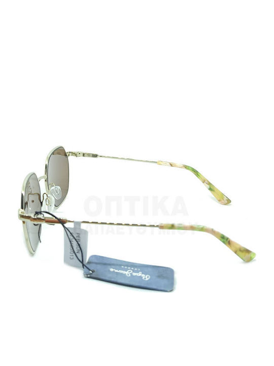 Pepe Jeans Pj5234 455 Unisex Sunglasses with Gold Frame and Brown Lens PJ5234-455