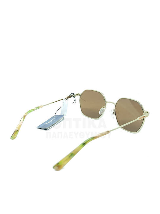 Pepe Jeans Pj5234 455 Unisex Sunglasses with Gold Frame and Brown Lens PJ5234-455