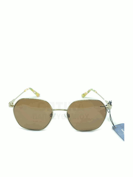 Pepe Jeans Pj5234 455 Unisex Sunglasses with Gold Frame and Brown Lens PJ5234-455