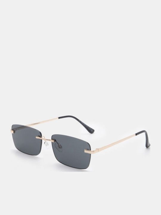 Luigi Ochelari De Soare Unisex Cu Ramă Metalică Neagră Și Lentile Negre