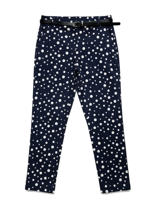 Women's Fabric Trousers Navy Blue