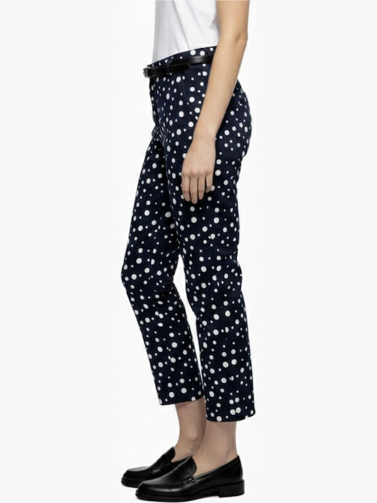 Women's Fabric Trousers Navy Blue