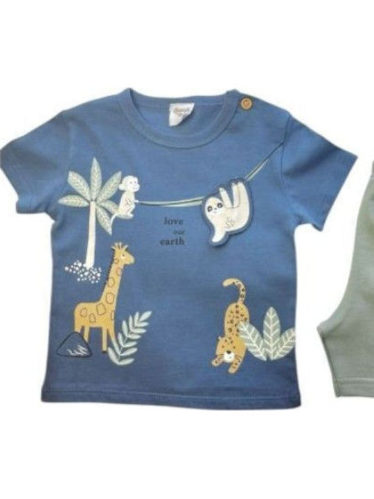 Sommer Kinderbekleidungsset 2 Stück Blau G034