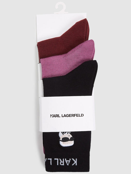 Karl Lagerfeld Дамски Чорапи Бордо 3Pack