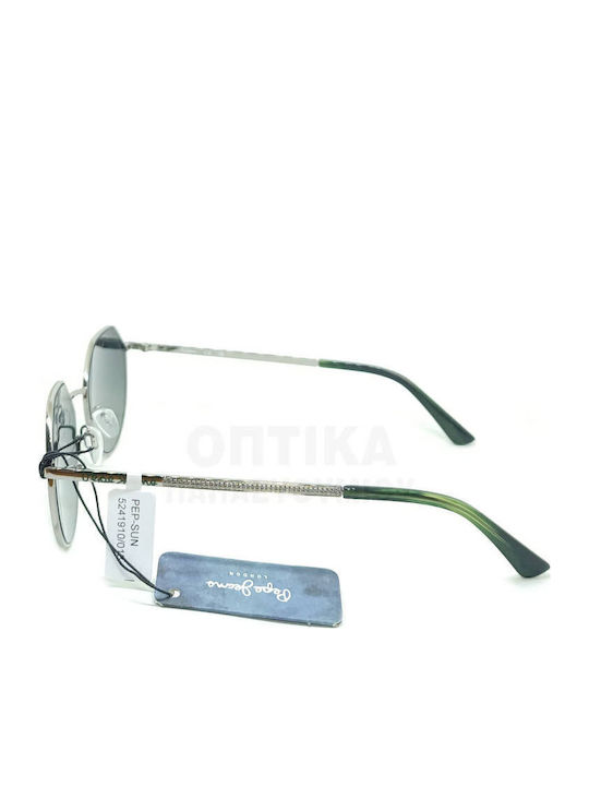 Pepe Jeans Pj5241 Unisex Sunglasses with Silver Frame and Green Lens PJ5241-910