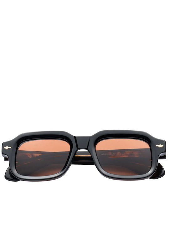 De Sunglasses Unisex Ochelari De Soare Cu Ramă Neagră Din Plastic Și Lentile Bej THEO25OAK-N