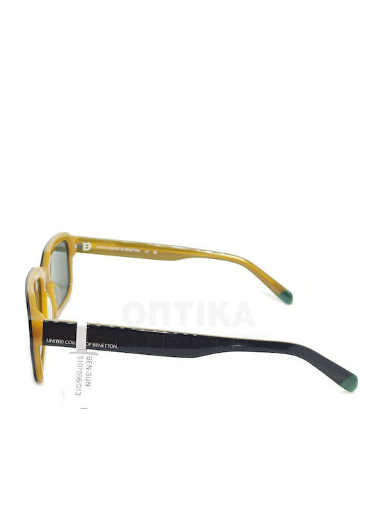 Benetton Unisex Sunglasses With Black Frame And Green Lens BE5107 096
