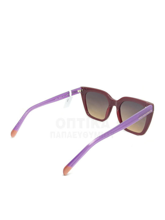 Benetton Women Sunglasses with Burgundy Frame and Brown Lens BE5112 504