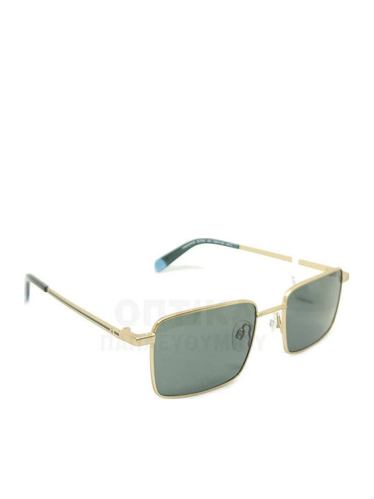 Benetton Men's Sunglasses With Gold Frame And Green Lens BE7050 403