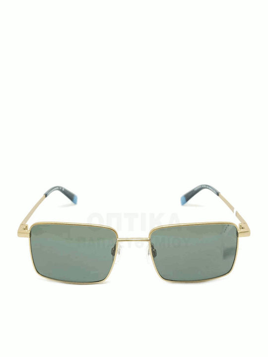 Benetton Men's Sunglasses With Gold Frame And Green Lens BE7050 403