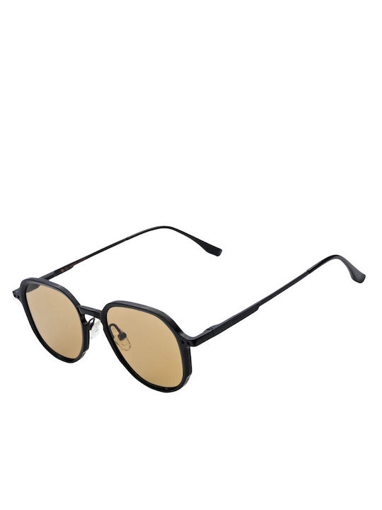 De Sunglasses Unisex Sonnenbrillen mit Schwarzem Horn umrandet Rahmen GAVIN25YELLW-N