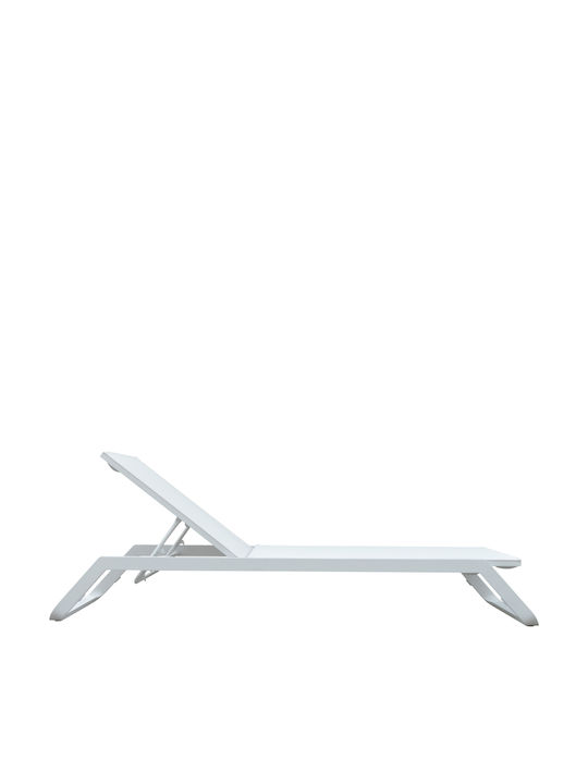 Aluminum Deckchair Marimar with Textilene Fabric White 218x67x31cm