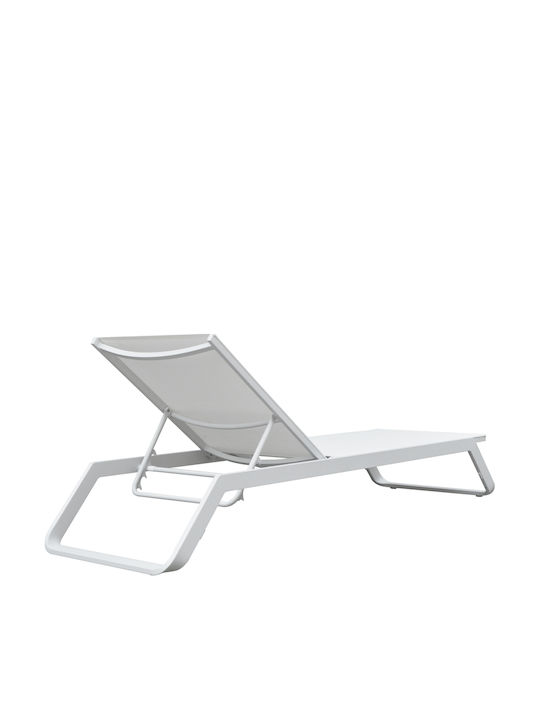 Aluminum Deckchair Marimar with Textilene Fabric White 218x67x31cm