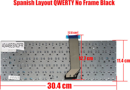 Teclado Español Para Portátil Spanish Laptop Keyboard Asus Vivobook X402 X402c X402ca S400 S400c S400ca 90nb0094-r31us0 Aexj7u00010 Aexj7u01110 0knb0-410aus00 Es No Frame Black Κωδ.40446esnofr