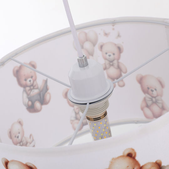Agora Lighting Κρεμαστό Φωτιστικό Λευκό με Ντουί E27