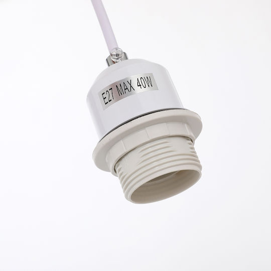 Agora Lighting Κρεμαστό Φωτιστικό Λευκό με Ντουί E27