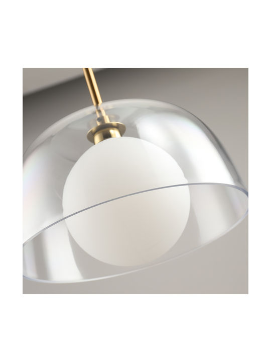 Agora Lighting Deckenleuchte Transparent Kugel für 10 Lampenbirnensockel E27 100x100cm