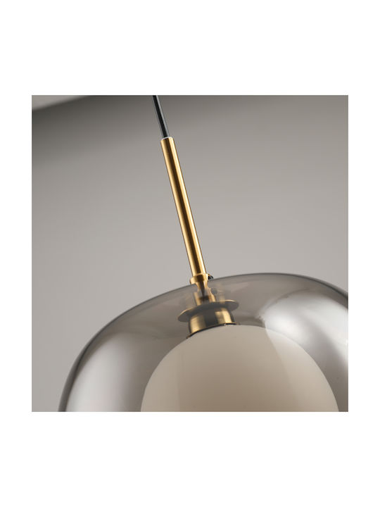 Agora Lighting Висящо Тавано Осветително Тяло Кафява Топка За 10 Лампи E27 100x100см