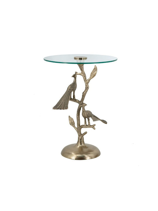 Round Side Table Noble Glass Gold M45xP45xH61cm