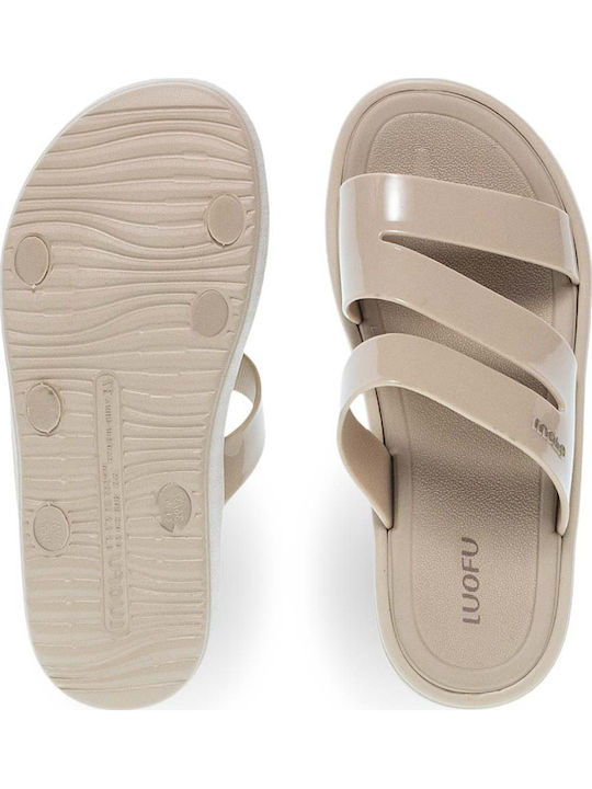 Damen Zehentrenner in Beige Farbe