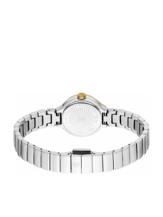 Roberto Cavalli Mini Womens Battery Watch with Gold Metal Bracelet