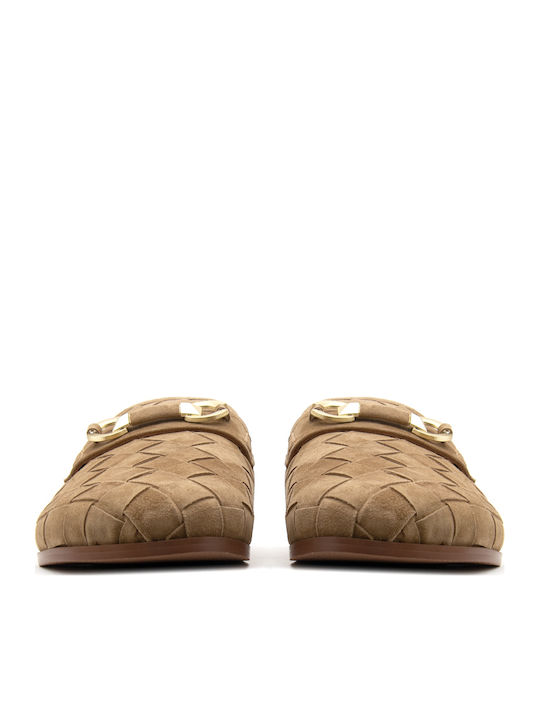 Καλογήρου Suede Mules Καφέ