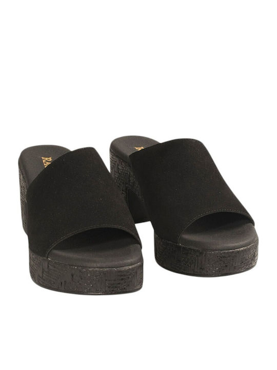 Ragazza Mules With Chunky High Heel In Black Color