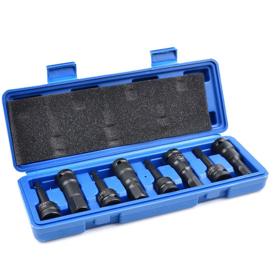 Geko Set Biți Cu Cap Hexagonal Impact 1/2" H5 H19 Hex 8 Bucăți În Carcasă
