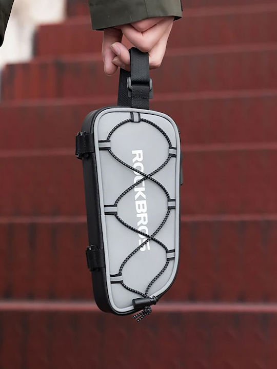 Rockbros Bike Τσαντάκι Σκελετού Ποδηλάτου 0.9lt Ασημί 275477