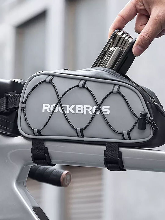 Rockbros Bike Τσαντάκι Σκελετού Ποδηλάτου 0.9lt Ασημί 275477