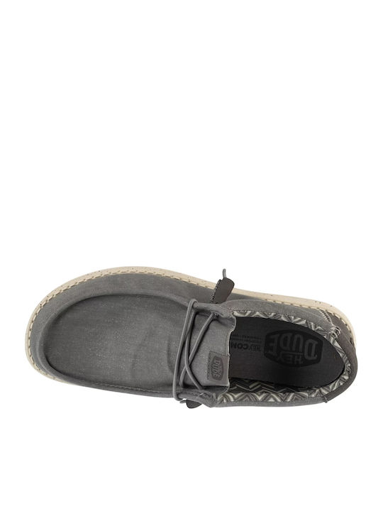 Wally Stretch Canvas Men's Moccasins In Black Colour