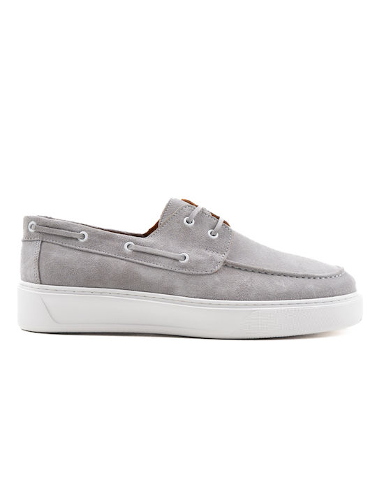 Дамски Кожени Boat Shoes в Сив Цвят
