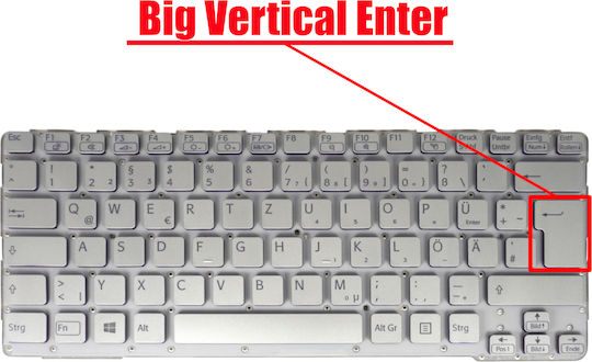 German Laptop Keyboard Sony Vaio Sve14a Sve14 Svs14 Sve14a2m1r 149114711us 9z.n6bbf.r01 149009951la 149118711es 149113211ch De No Frame Silver Κωδ.40322denofrsil