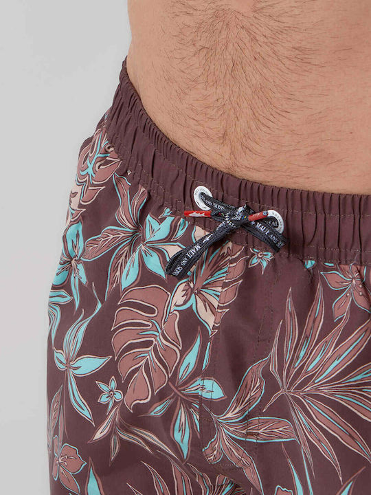 Aloha Men's Swimwear Bermuda Brown Floral 1065540006-Brown