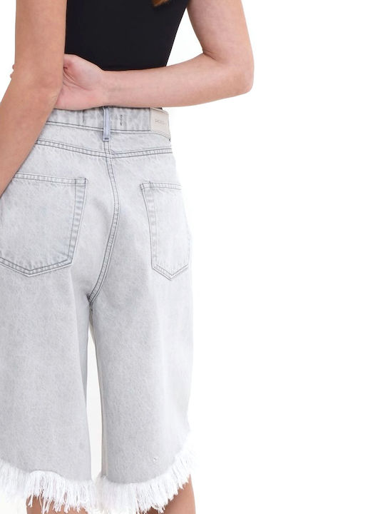 Bermudă Denim Gri Pentru Femei