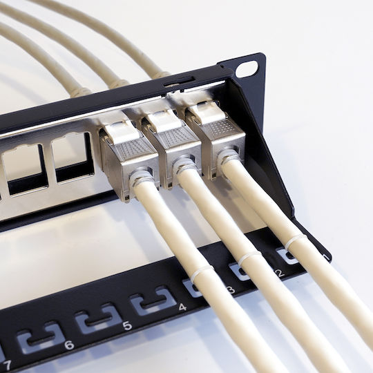 533187 Patch Panel Keystone 19'' 1U Up To 24 Ports RJ45 Cable Guide