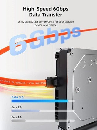 Cabletime Sata Iii Cable Ct-sata3r Angled 6gbps 0.50m Orange Ct-sata3r-b0.5