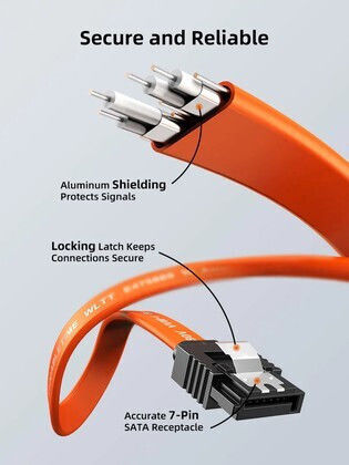 Cabletime Sata Iii Cable Ct-sata3r Angled 6gbps 0.50m Orange Ct-sata3r-b0.5