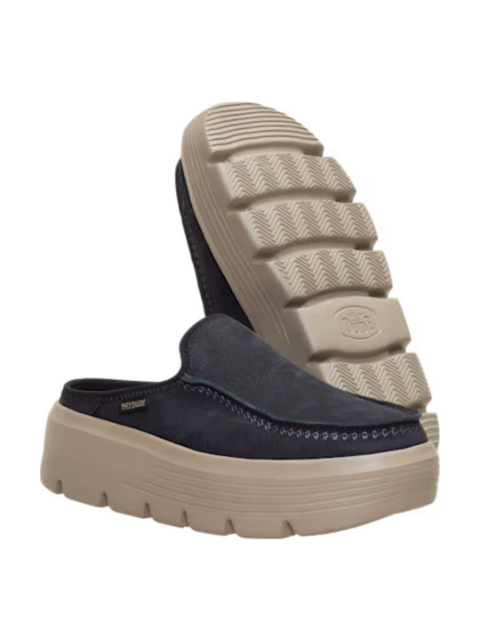 Hey Dude Women's Leather Clogs Black
