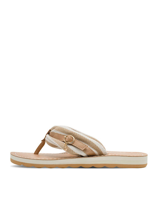 Damen Flache Sandalen Beige