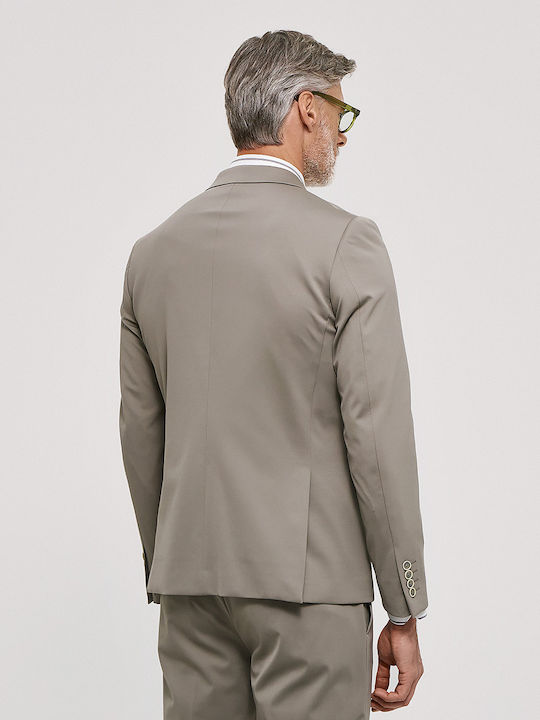 Herrenanzug mit Weste Slim Passform Grau