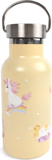 Filibabba Kids Water Bottle Unicorn Stainless Steel with Screw-On Cap Non Spill Gray