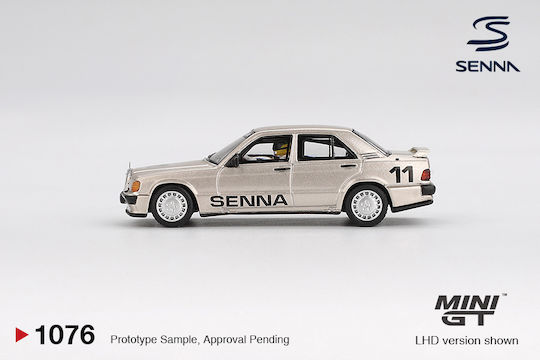 Model Mașină Mercedes-Benz 190e 2.3-16 #11 Ayrton Senna Figură Race Champions 198 Scara 1:64 Mini GT MGT01076-L