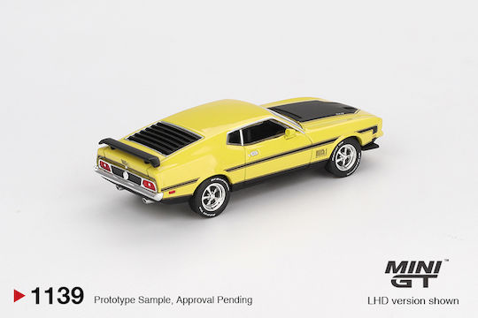 Model Mașină Ford Mustang Mach 1 Grabber Galben 1971 Scara 1:64 Mini GT MGT01139-L