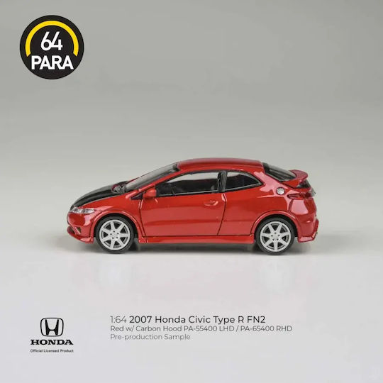Model Mașină Honda Civic Type R Fn2 Capotă Roșie Din Fibră De Carbon Volan Stânga Scara 1:64