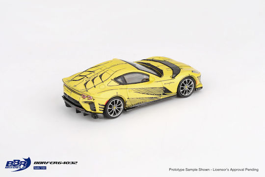 Model Mașină Ferrari 812 Competizione Tailor Made 2021 Galben 1:64 Bbr Bbrfer64032
