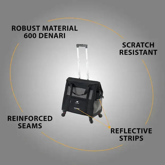 Ferplast Waterproof Trolley for Carrying Dog / Cat up to 15kg Black L48xW46xH26cm
