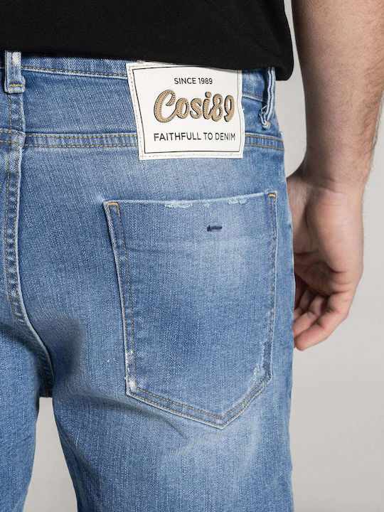 Pantalon Jeans Bărbătesc cu Croială Regular Albastru